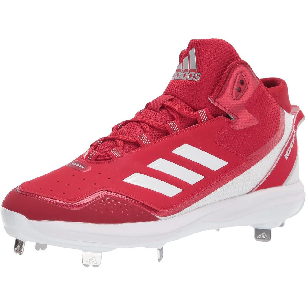 image:imageadidas Mens Icon 7 MidBaseball ShoeTeam Power RedWhiteSilver Metallic