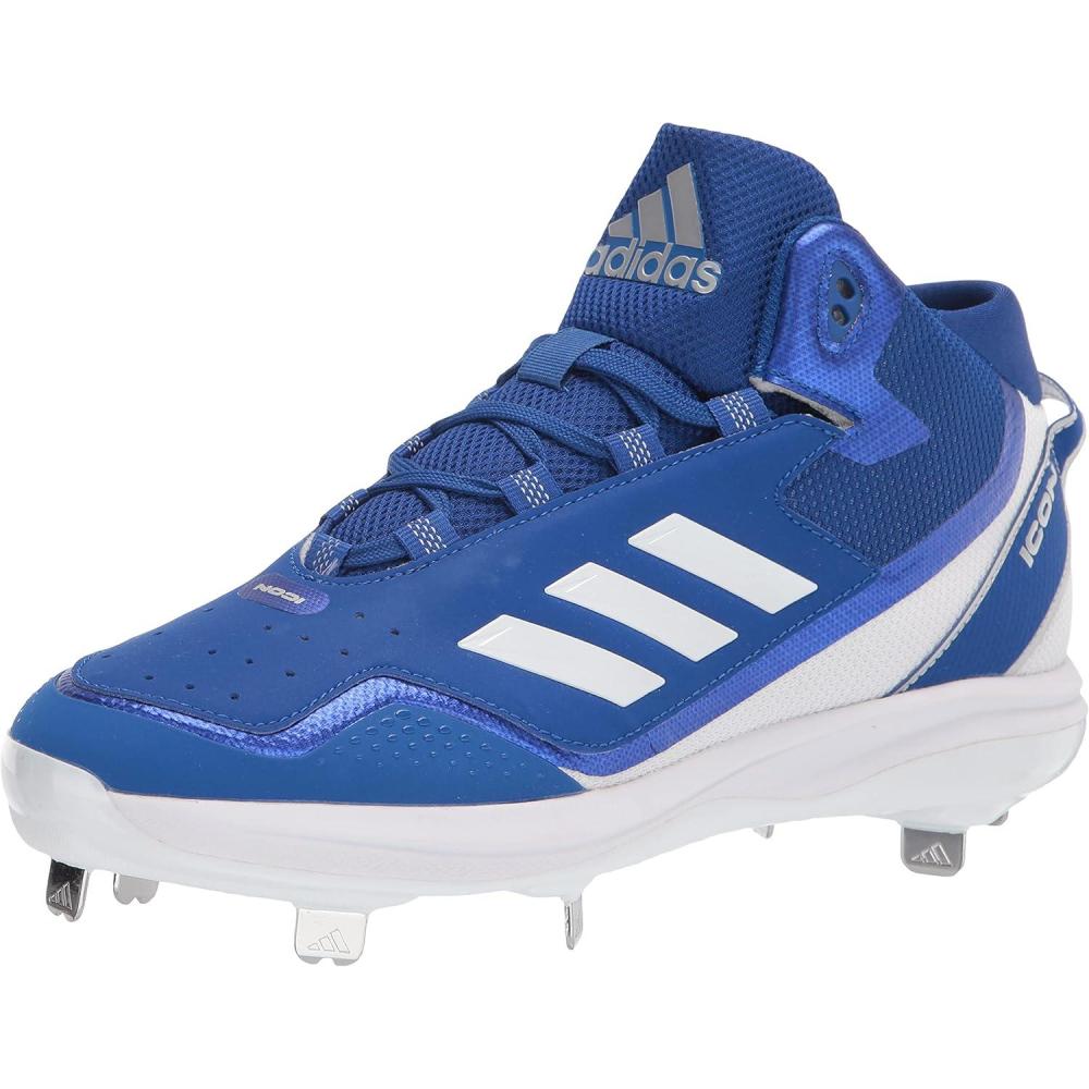 image:imageadidas Mens Icon 7 MidBaseball ShoeTeam Royal BlueWhiteSilver Metallic