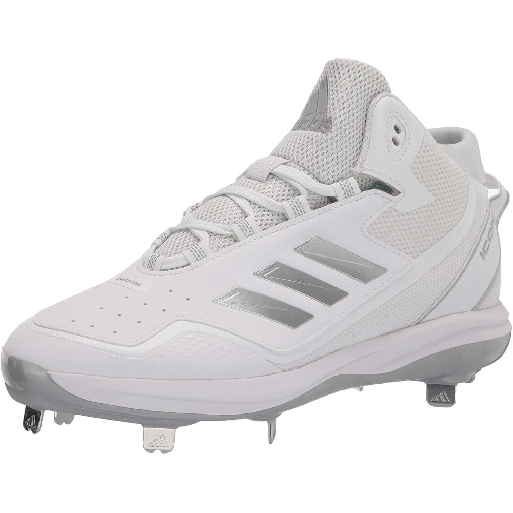 image:imageadidas Mens Icon 7 MidBaseball ShoeWhiteSilver MetallicSilver Metallic