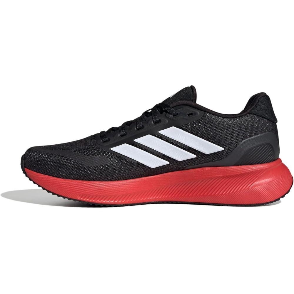 image:imageadidas Mens Runfalcon 5 Wide Running ShoesBlackWhiteBright Red