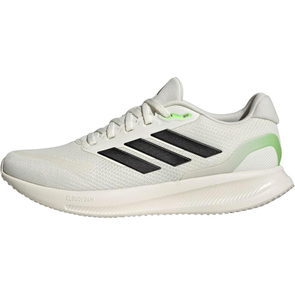 image:imageadidas Mens Runfalcon 5 Wide Running ShoesOff WhiteBlackLime Burst
