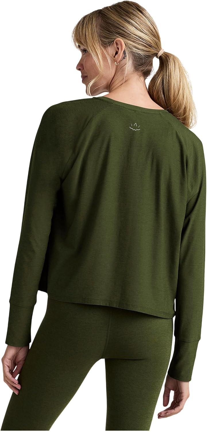 image:imageBeyond Yoga Womens Featherweight Daydreamer PulloverArmy Green Heather