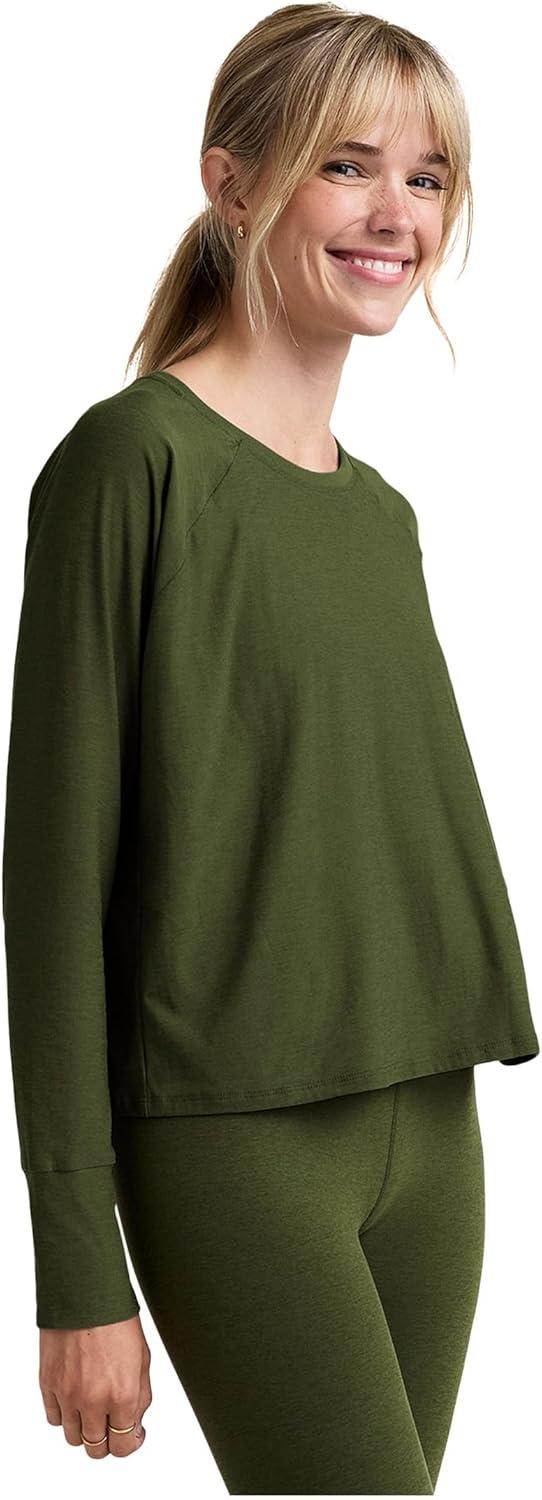 image:imageBeyond Yoga Womens Featherweight Daydreamer PulloverArmy Green Heather
