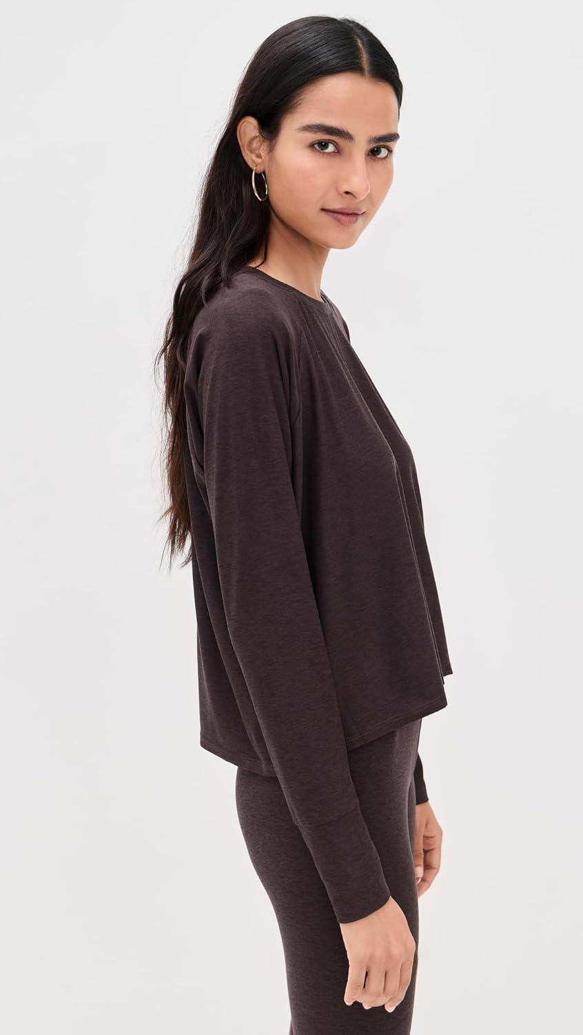 image:imageBeyond Yoga Womens Featherweight Daydreamer PulloverDark Chocolate Heather