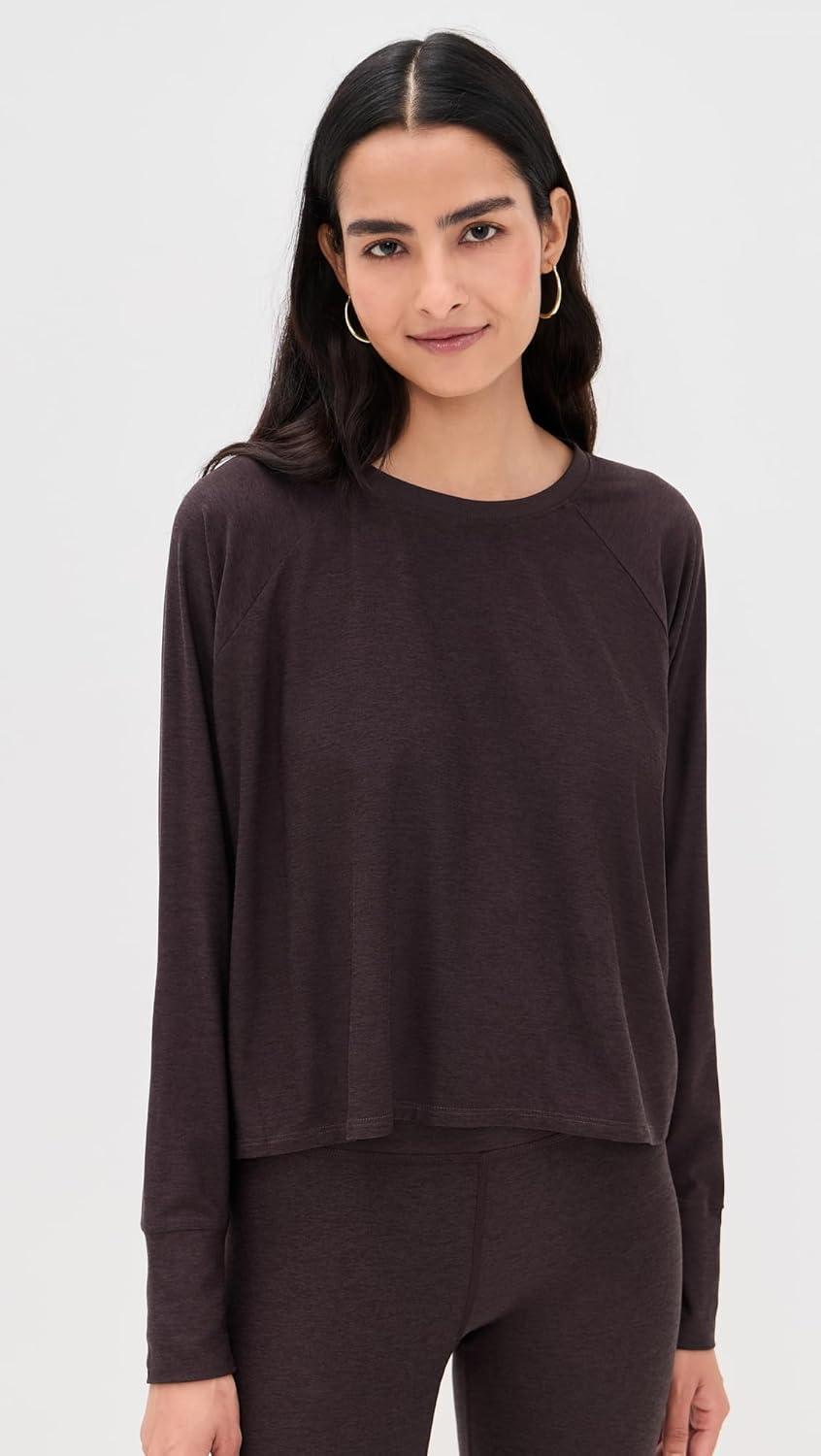 image:imageBeyond Yoga Womens Featherweight Daydreamer PulloverDark Chocolate Heather