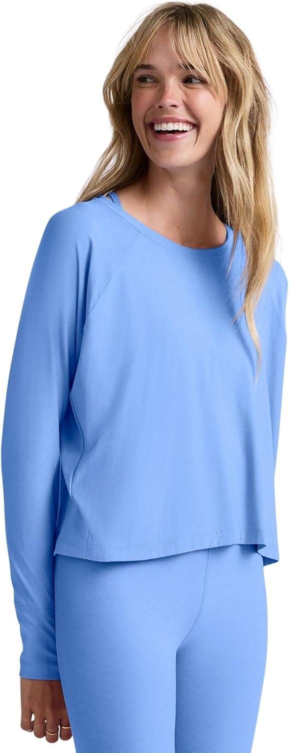 image:imageBeyond Yoga Womens Featherweight Daydreamer PulloverFlower Blue Heather