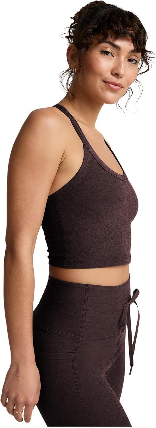 image:imageBeyond Yoga Womens Spacedye on The Up Cropped TankDark Chocolate Heather