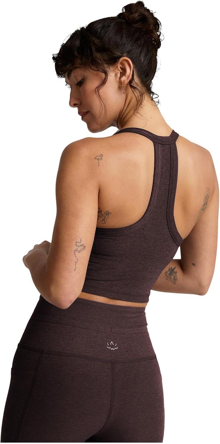 image:imageBeyond Yoga Womens Spacedye on The Up Cropped TankDark Chocolate Heather