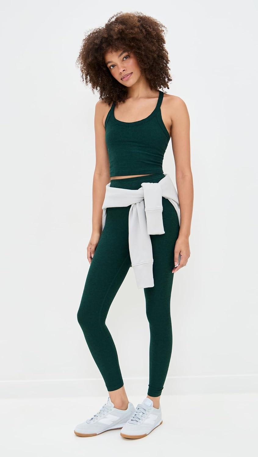 image:imageBeyond Yoga Womens Spacedye on The Up Cropped TankDark Spruce Green Heather