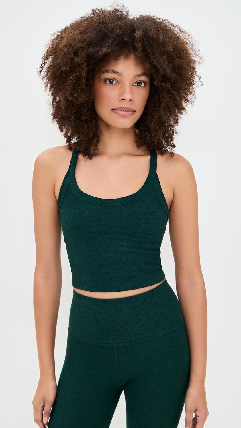 image:imageBeyond Yoga Womens Spacedye on The Up Cropped TankDark Spruce Green Heather