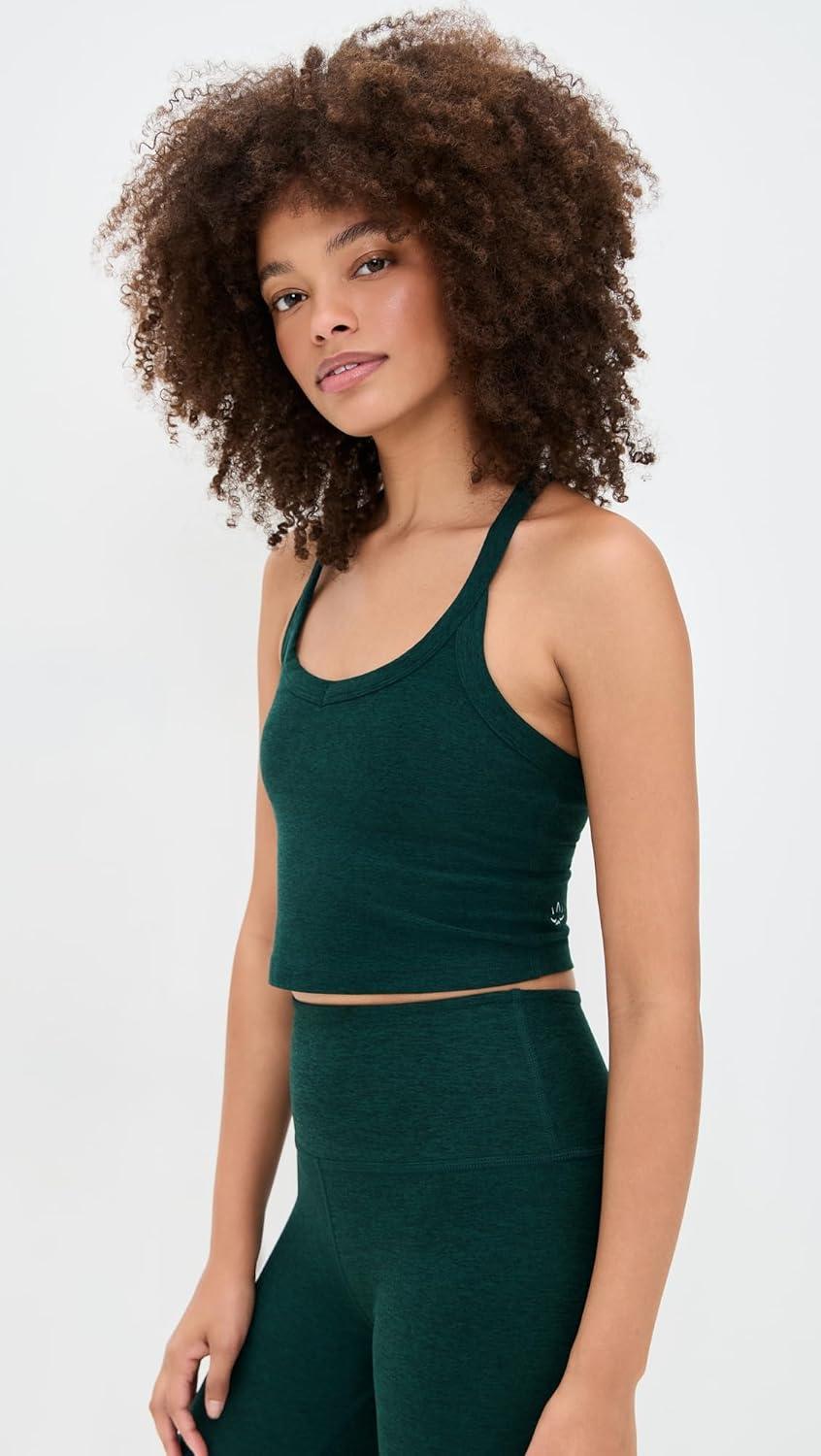 image:imageBeyond Yoga Womens Spacedye on The Up Cropped TankDark Spruce Green Heather