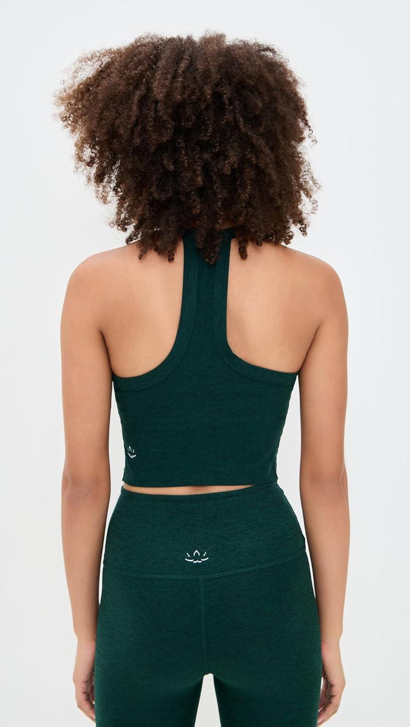 image:imageBeyond Yoga Womens Spacedye on The Up Cropped TankDark Spruce Green Heather