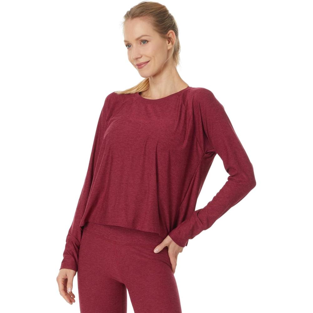 image:imageBeyond Yoga Womens Featherweight Daydreamer PulloverBordeaux Heather
