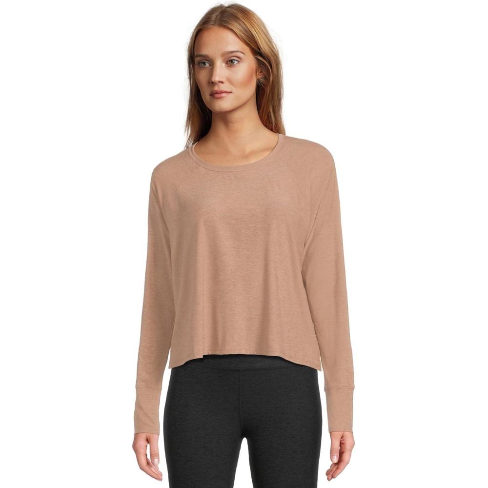 image:imageBeyond Yoga Womens Featherweight Daydreamer PulloverDesert Sand Heather