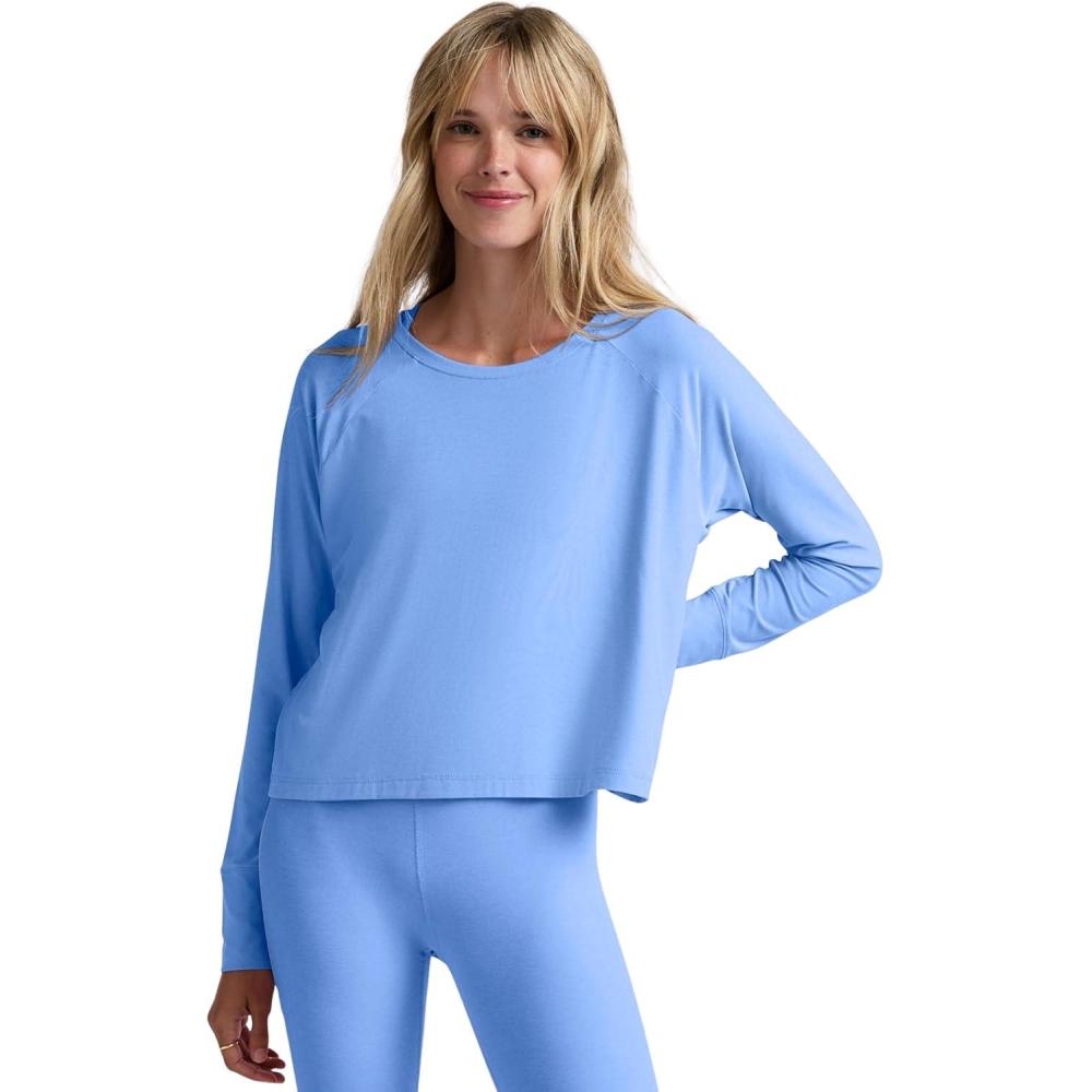 image:imageBeyond Yoga Womens Featherweight Daydreamer PulloverFlower Blue Heather