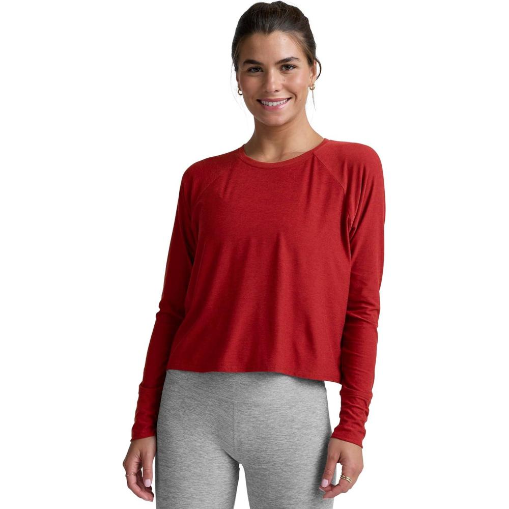 image:imageBeyond Yoga Womens Featherweight Daydreamer PulloverRuby Rush Heather