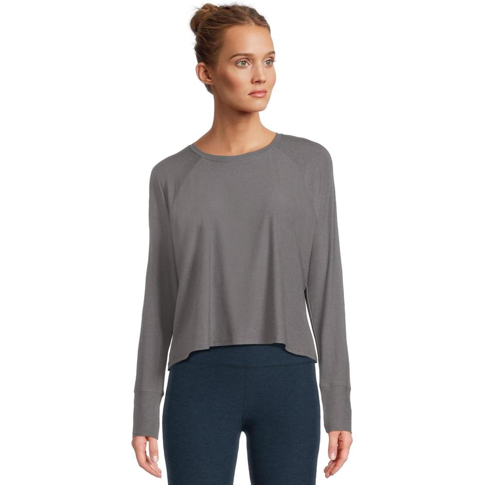image:imageBeyond Yoga Womens Featherweight Daydreamer PulloverTrue Gray Heather