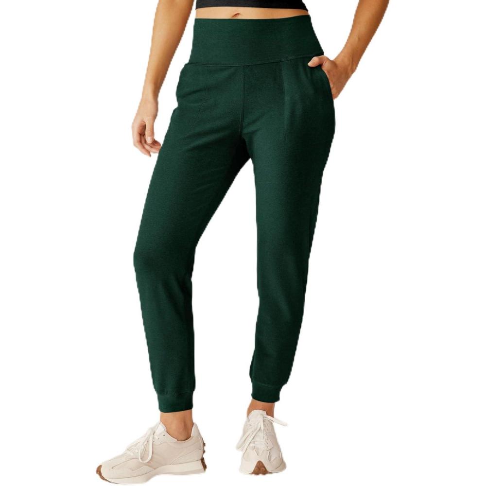 image:imageBeyond Yoga Womens Spacedye Midi JoggerDark Spruce Green Heather