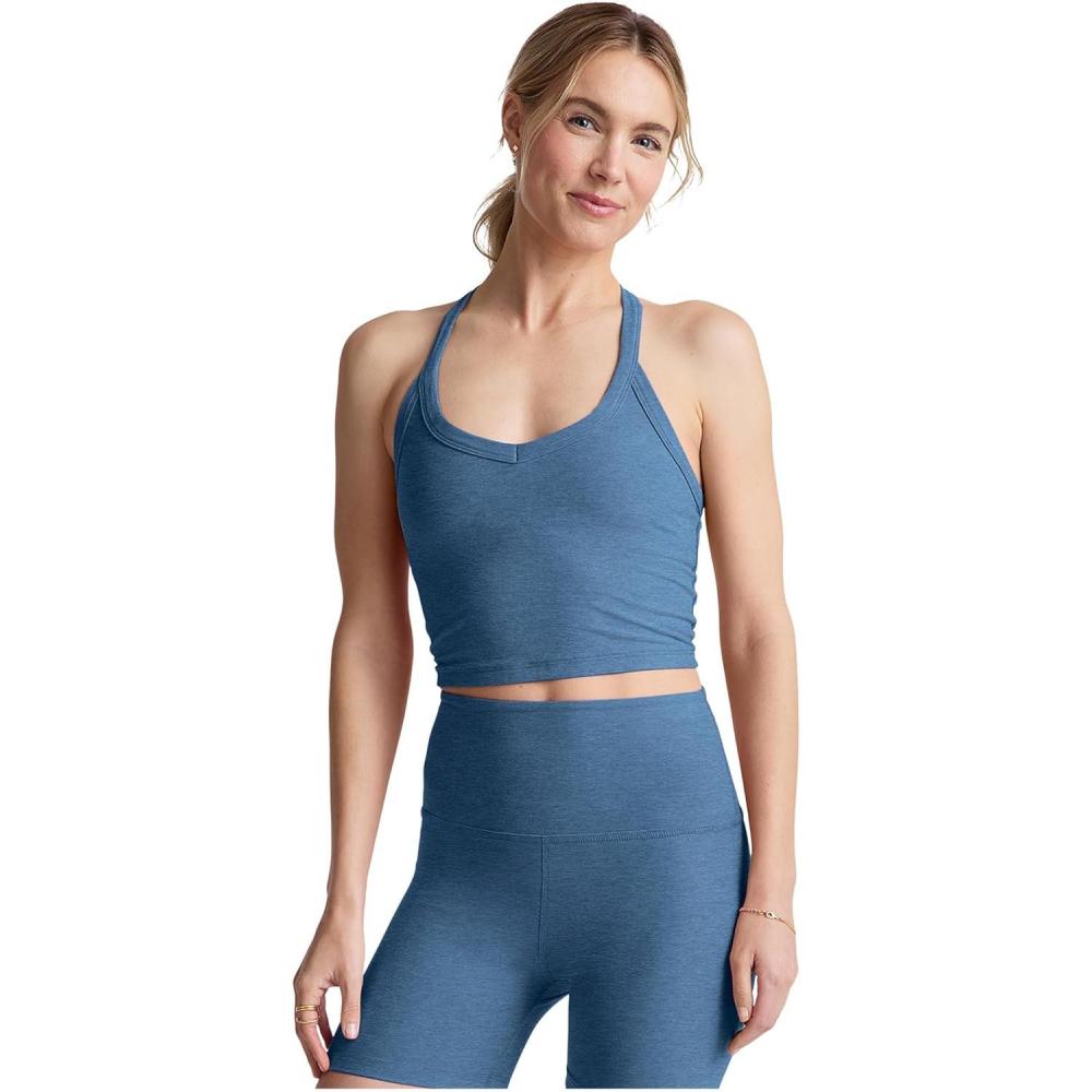 image:imageBeyond Yoga Womens Spacedye on The Up Cropped TankWashed Denim