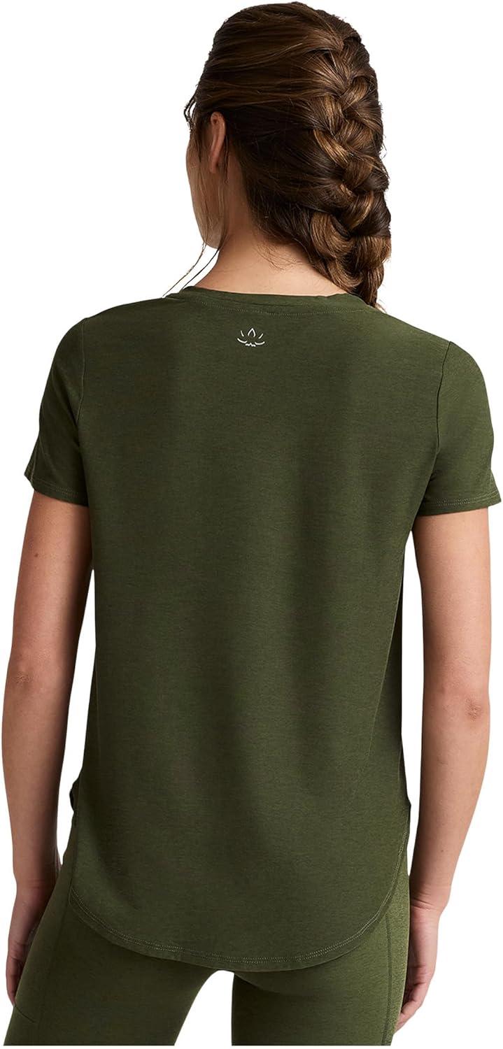 image:imageBeyond Yoga Womens Featherweight On The Down Low TeeArmy Green Heather