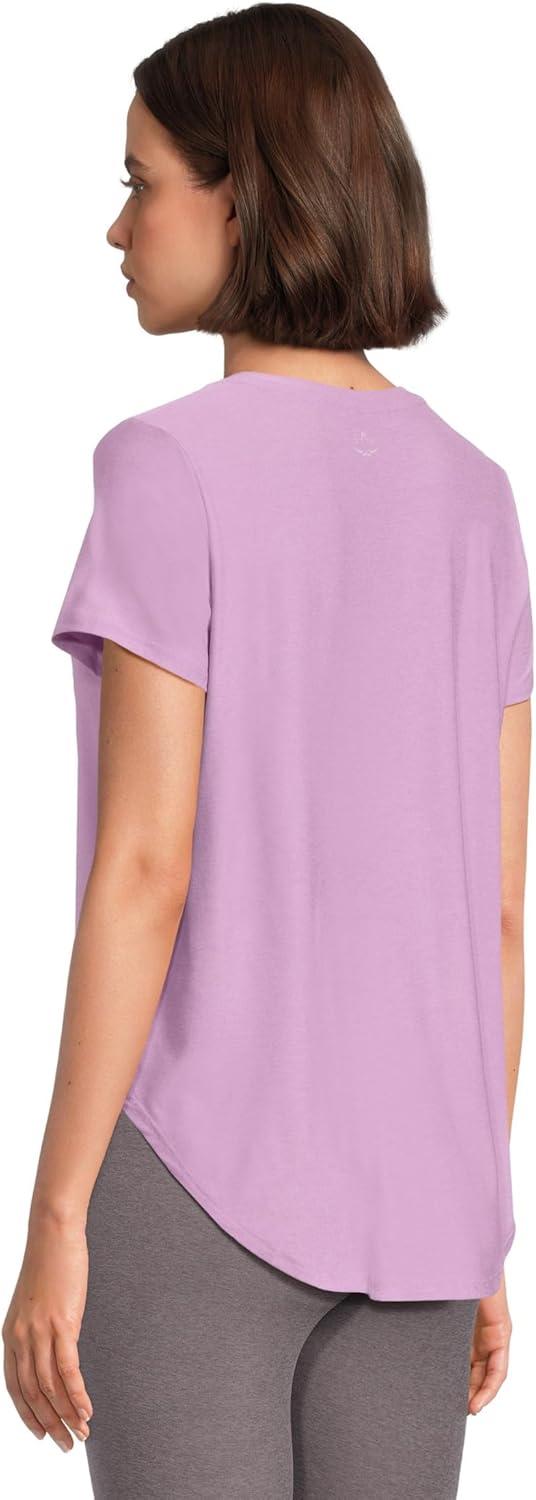 image:imageBeyond Yoga Womens Featherweight On The Down Low TeeLilac Petal Heather