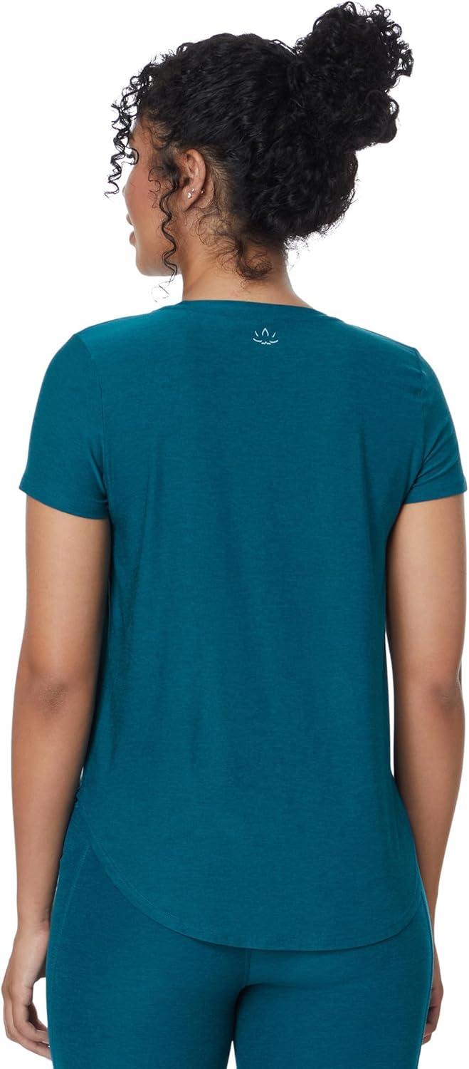 image:imageBeyond Yoga Womens Featherweight On The Down Low TeeMajestic Blue Heather