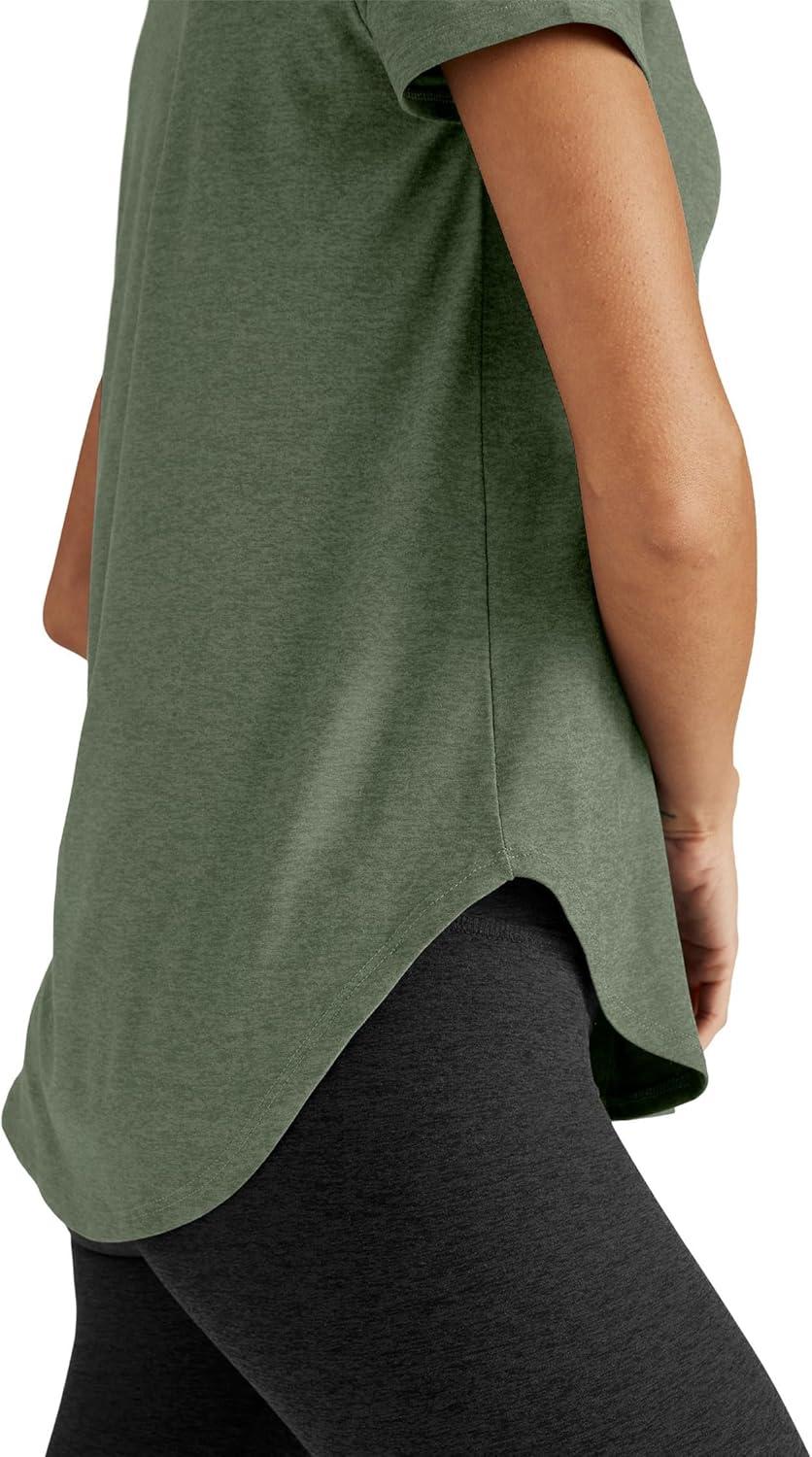 image:imageBeyond Yoga Womens Featherweight On The Down Low TeeMoss Green Heather