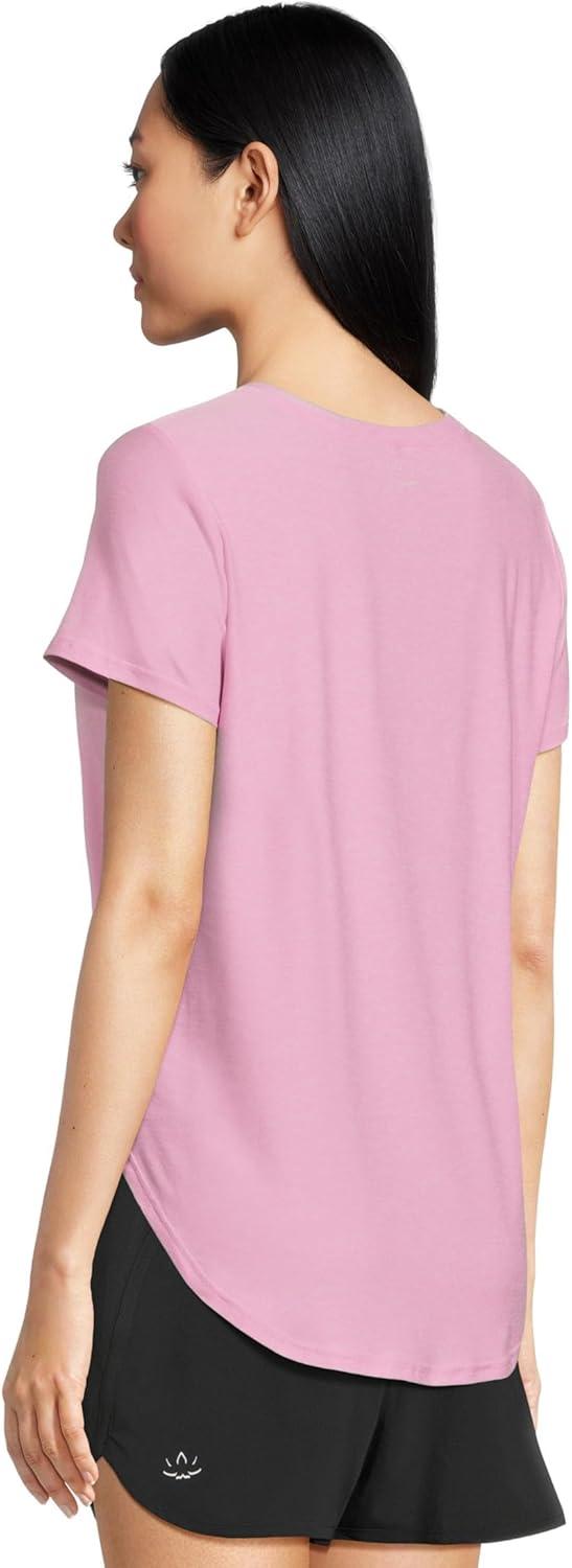 image:imageBeyond Yoga Womens Featherweight On The Down Low TeePink Haze Heather