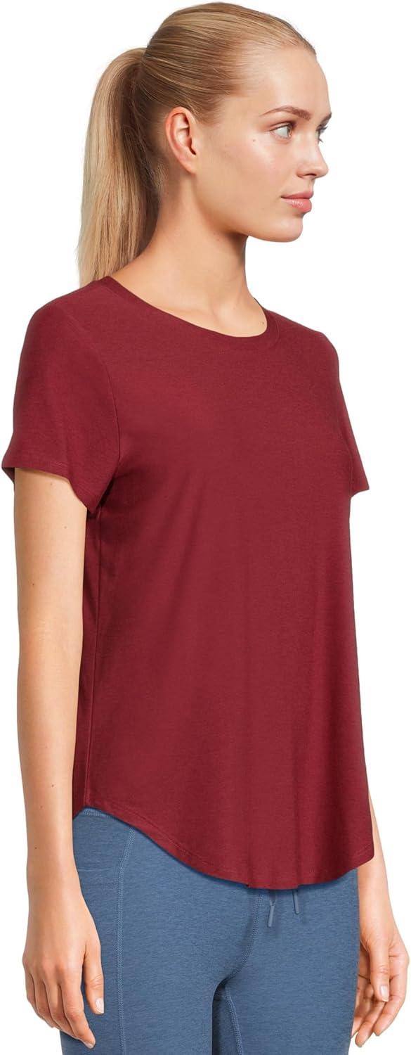 image:imageBeyond Yoga Womens Featherweight On The Down Low TeeRuby Rush Heather