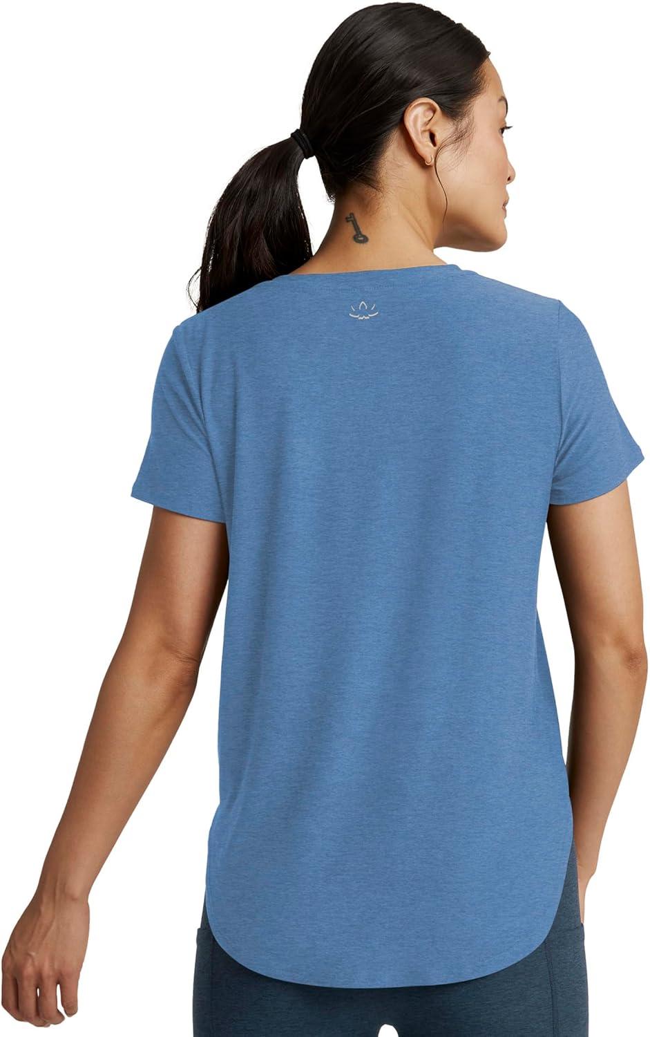 image:imageBeyond Yoga Womens Featherweight On The Down Low TeeSky Blue Heather