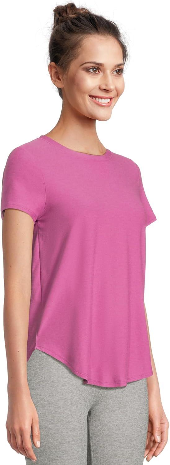 image:imageBeyond Yoga Womens Featherweight On The Down Low TeeSunset Violet Heather