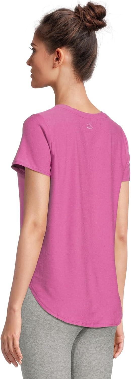 image:imageBeyond Yoga Womens Featherweight On The Down Low TeeSunset Violet Heather