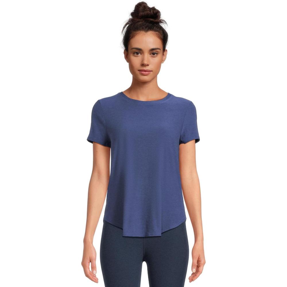image:imageBeyond Yoga Womens Featherweight On The Down Low TeeEternal Blue Heather