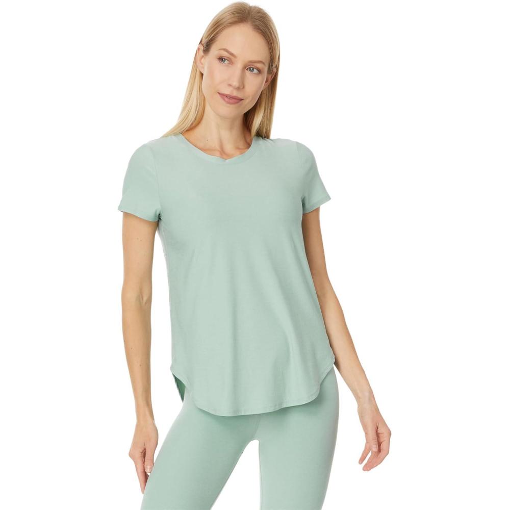 image:imageBeyond Yoga Womens Featherweight On The Down Low TeeMinty Slate Heather