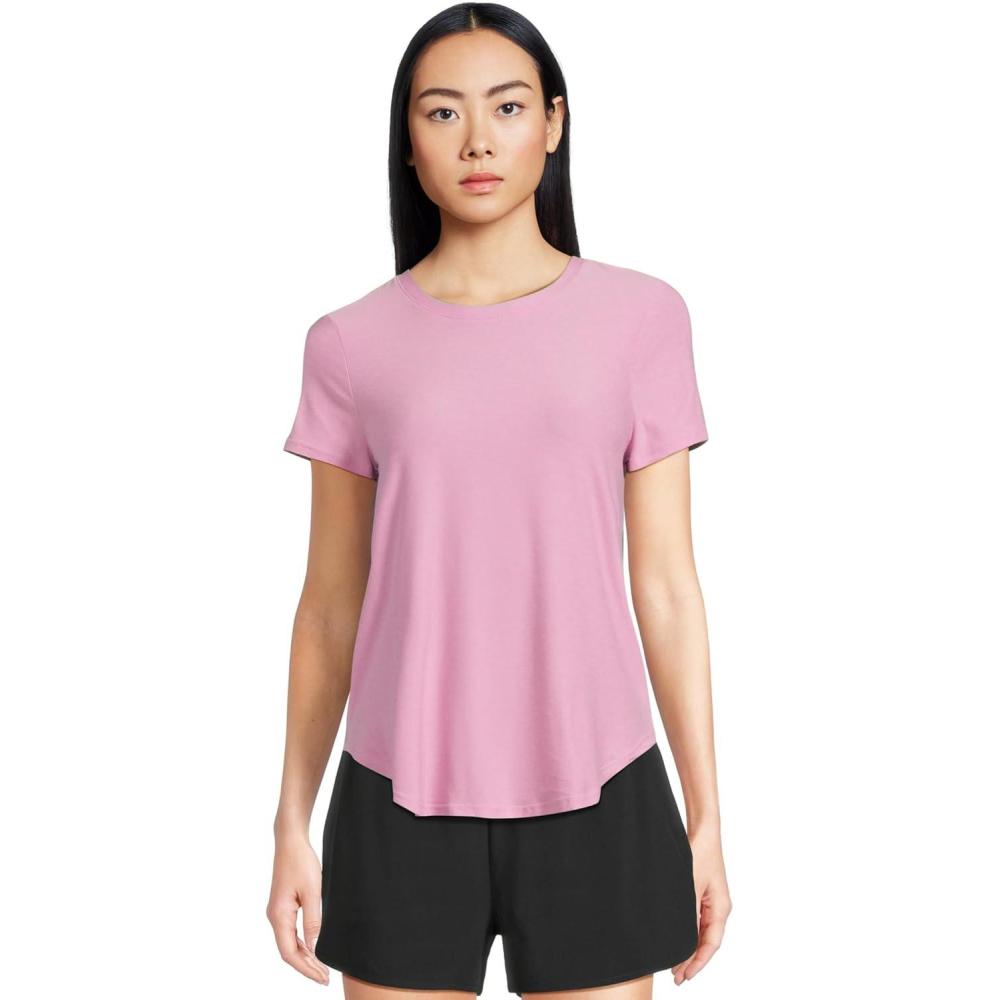 image:imageBeyond Yoga Womens Featherweight On The Down Low TeePink Haze Heather