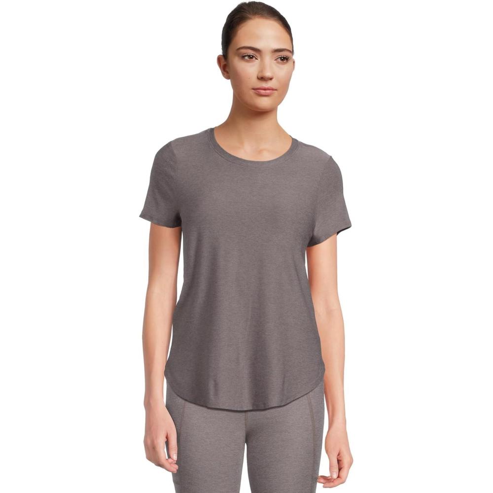 image:imageBeyond Yoga Womens Featherweight On The Down Low TeeSoft Umber Heather