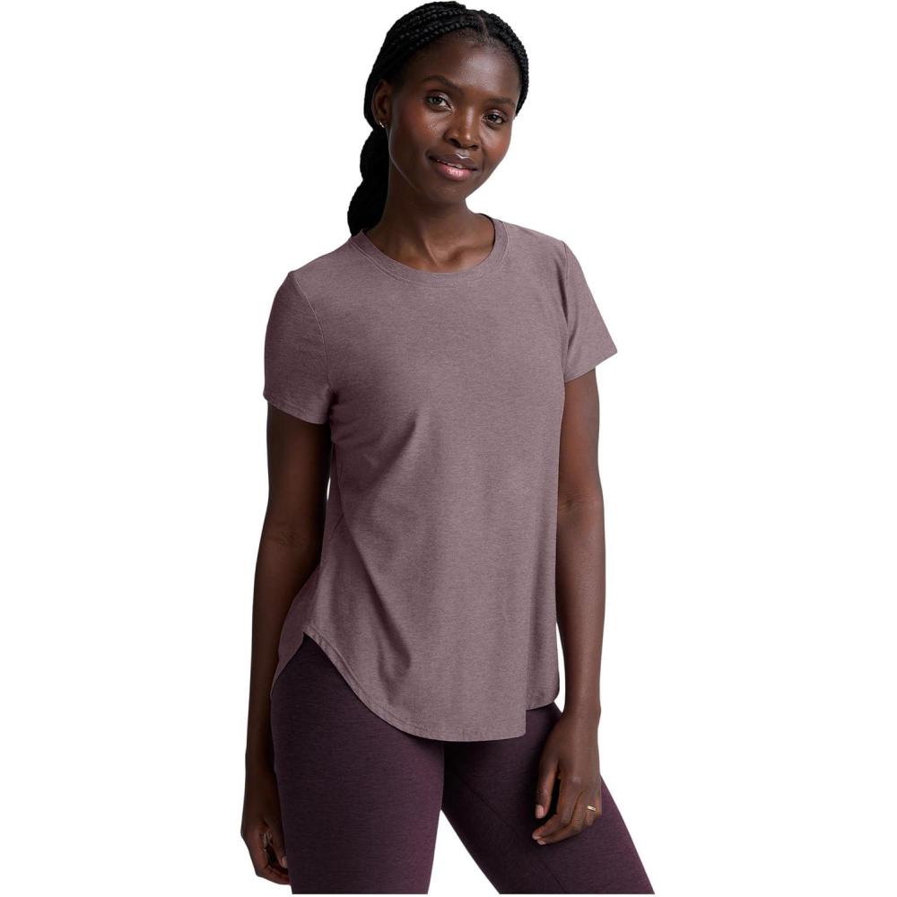 image:imageBeyond Yoga Womens Featherweight On The Down Low TeeSoft Violet Dusk Heather