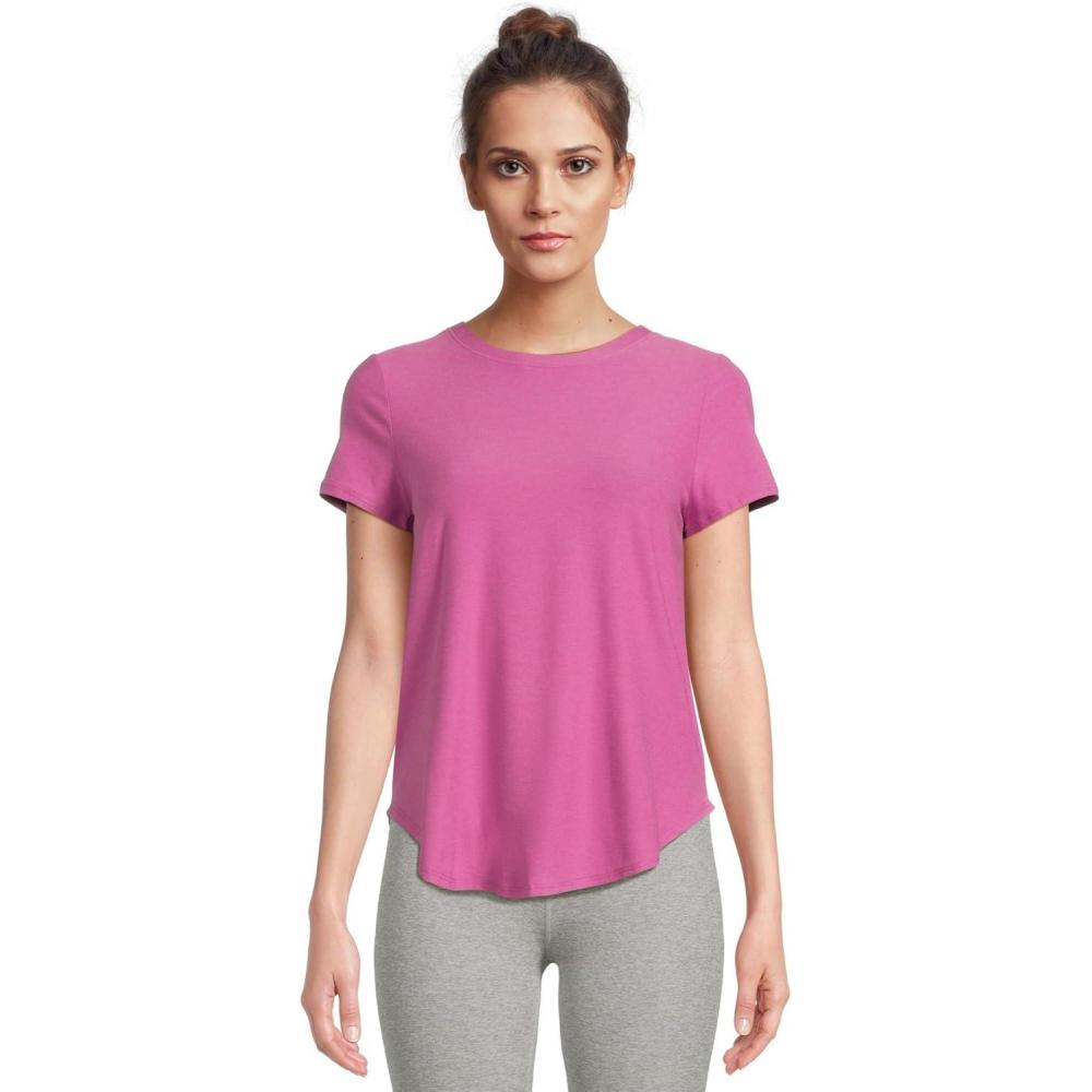 image:imageBeyond Yoga Womens Featherweight On The Down Low TeeSunset Violet Heather