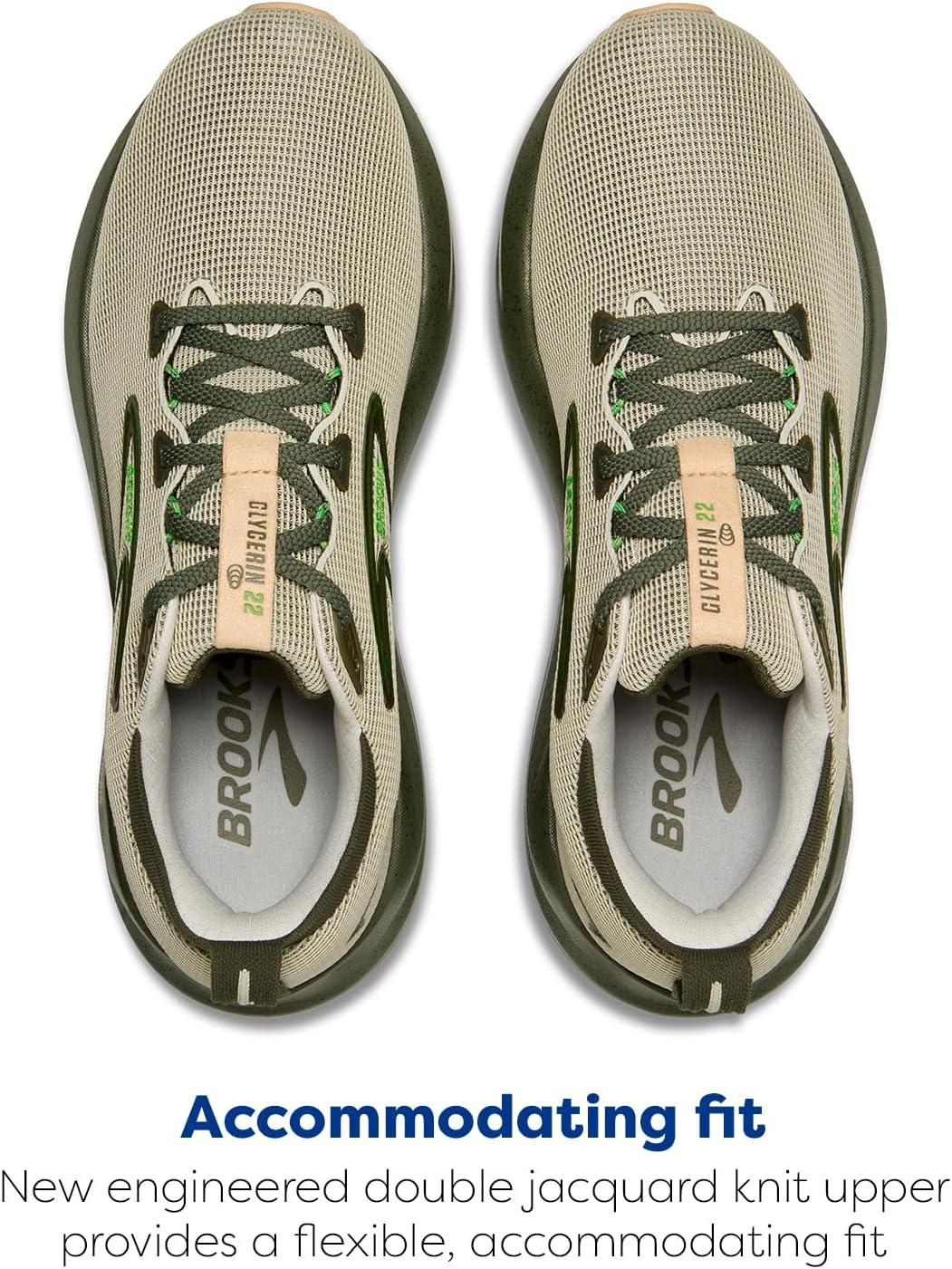 image:imageBrooks Mens Glycerin 22 Neutral Running ShoeBeetleCeladonIvory