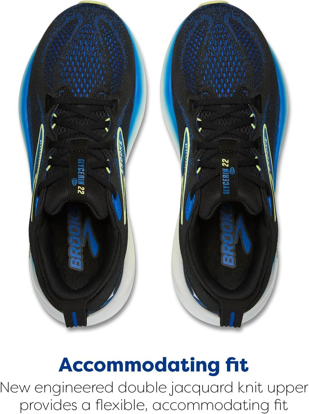image:imageBrooks Mens Glycerin 22 Neutral Running ShoeBlackCobaltNeo Yellow