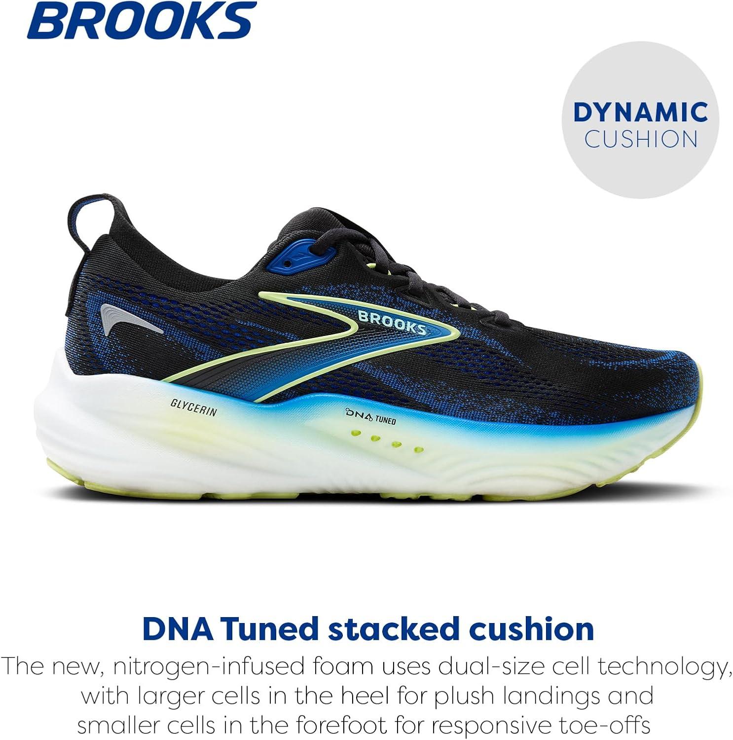 image:imageBrooks Mens Glycerin 22 Neutral Running ShoeBlackCobaltNeo Yellow