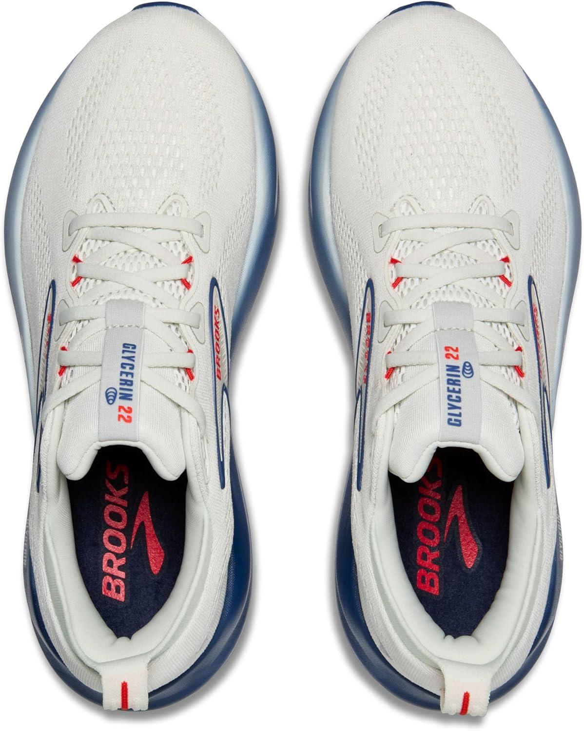 image:imageBrooks Mens Glycerin 22 Neutral Running ShoeGrayNavy PeonyFiery Red