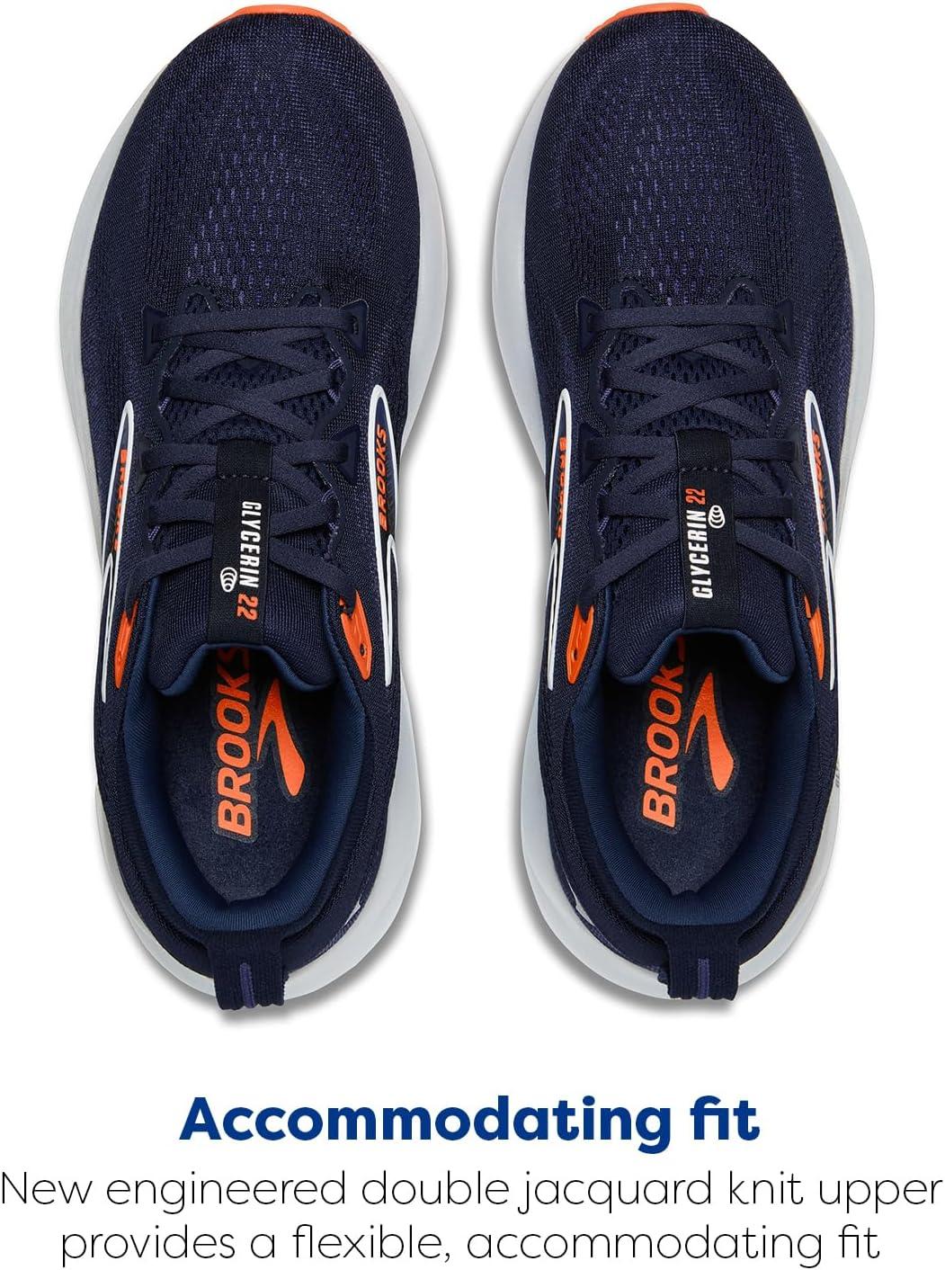image:imageBrooks Mens Glycerin 22 Neutral Running ShoePeacoatBlue RibbonOrange