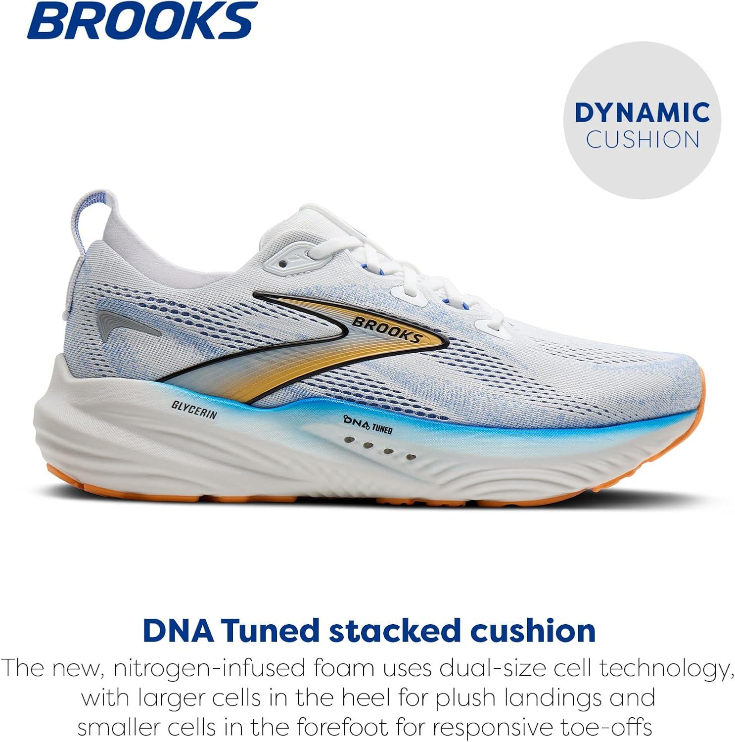 image:imageBrooks Mens Glycerin 22 Neutral Running ShoeWhiteCobaltOrange