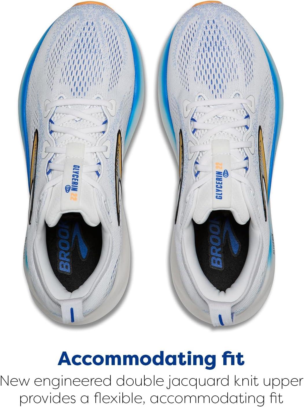 image:imageBrooks Mens Glycerin 22 Neutral Running ShoeWhiteCobaltOrange