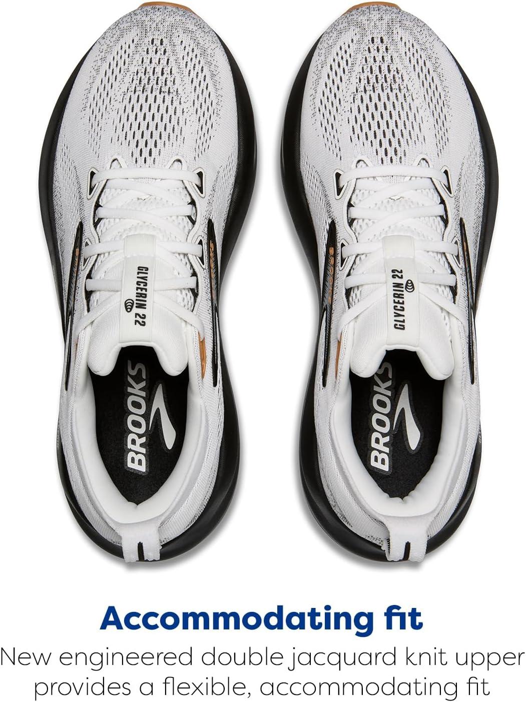 image:imageBrooks Mens Glycerin 22 Neutral Running ShoeWhiteGreyBlack