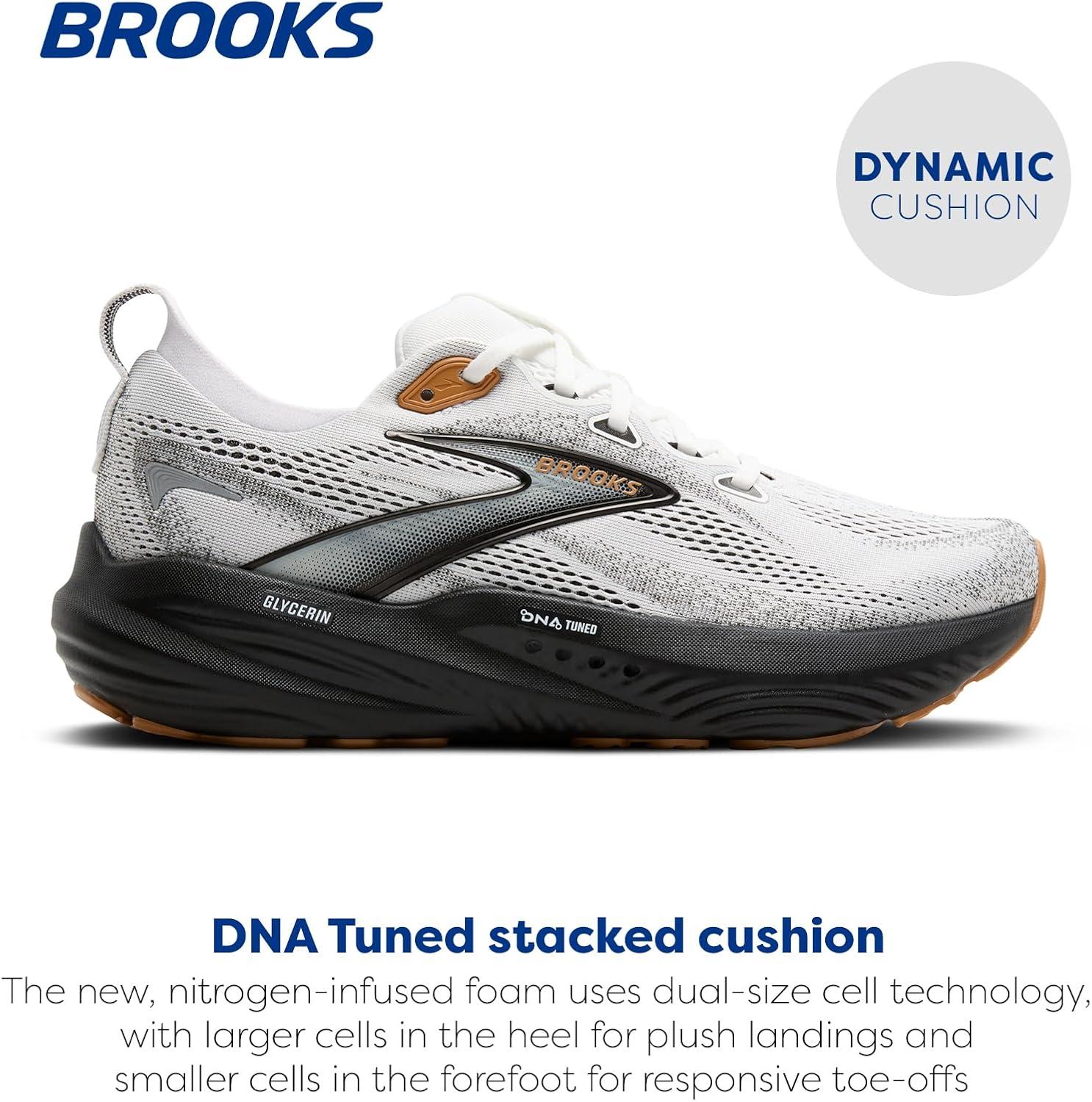image:imageBrooks Mens Glycerin 22 Neutral Running ShoeWhiteGreyBlack