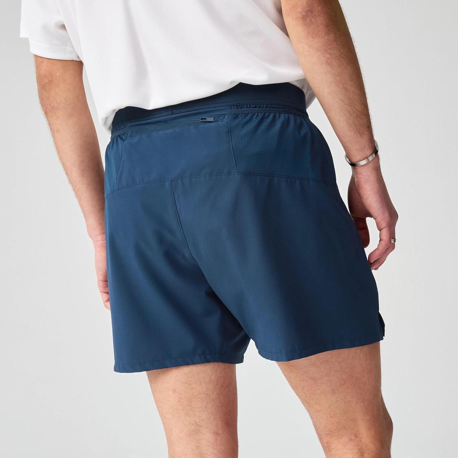image:imageBrooks Mens Journey 5quot Short Lightweight Supportive Fit Athletic Shorts with Brief Liner ampamp Secure StorageMidnight Run