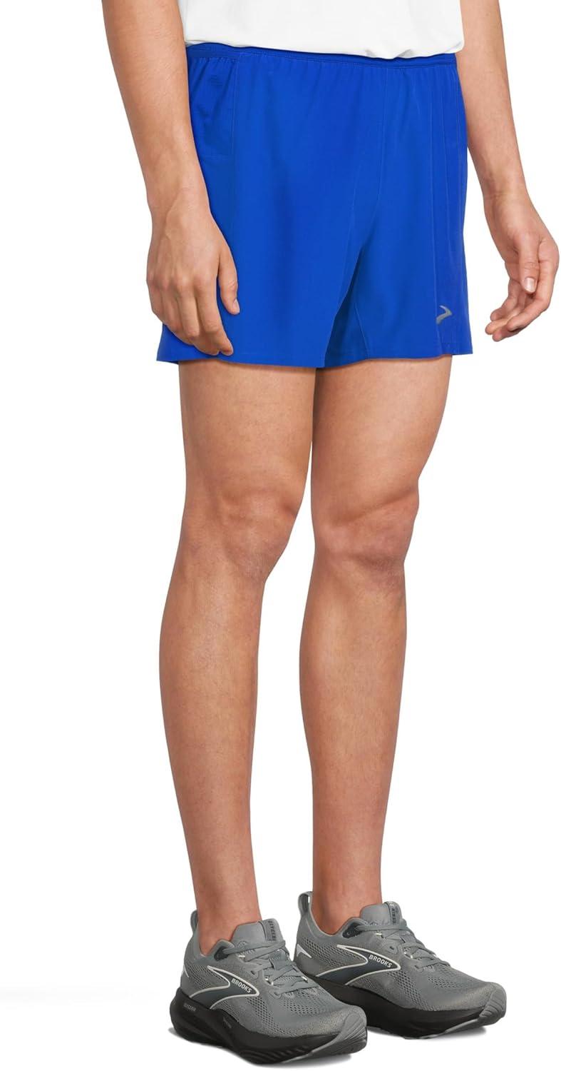 image:imageBrooks Mens Journey 5quot Short Lightweight Supportive Fit Athletic Shorts with Brief Liner ampamp Secure StorageNeo Blue