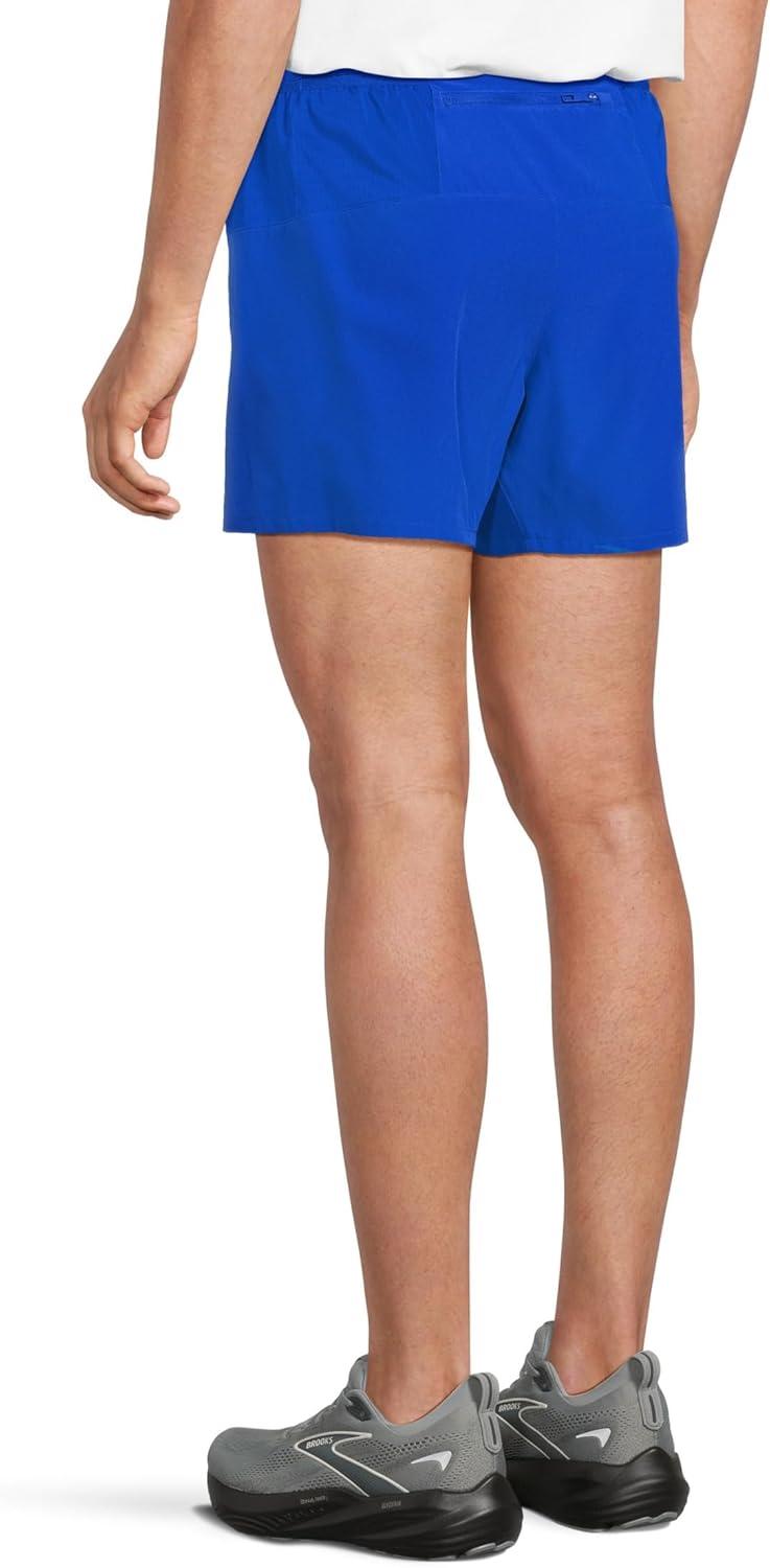 image:imageBrooks Mens Journey 5quot Short Lightweight Supportive Fit Athletic Shorts with Brief Liner ampamp Secure StorageNeo Blue